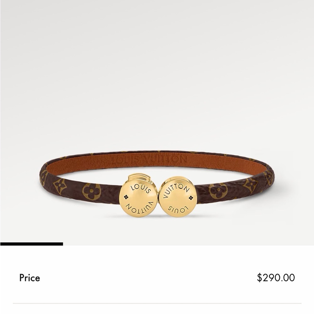 Louis Vuitton Monogram Belt with Gold Buckle